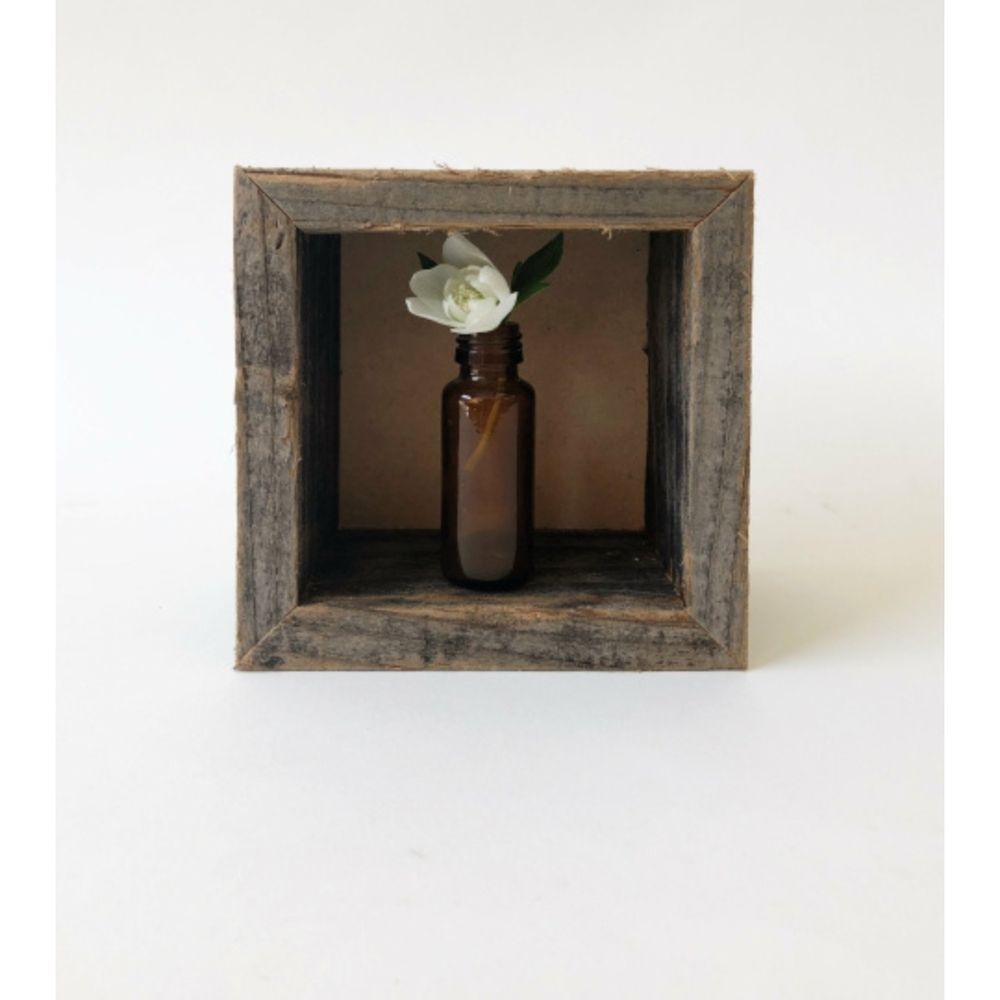 Rustic Wood Cube Shelf
